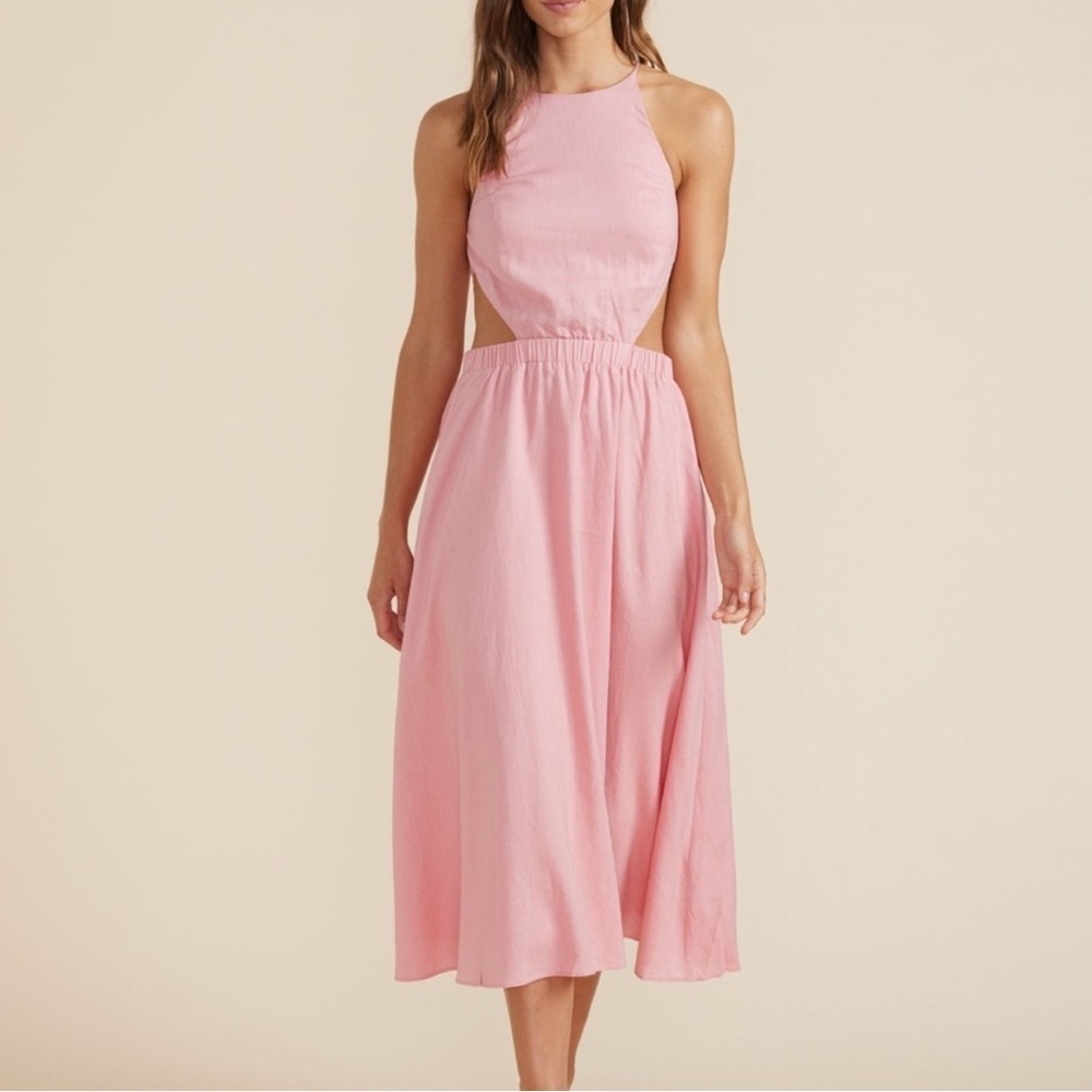 MINKPINK
Peyton Midi Dress in Cotton  Pink Cutout Maxi Dress